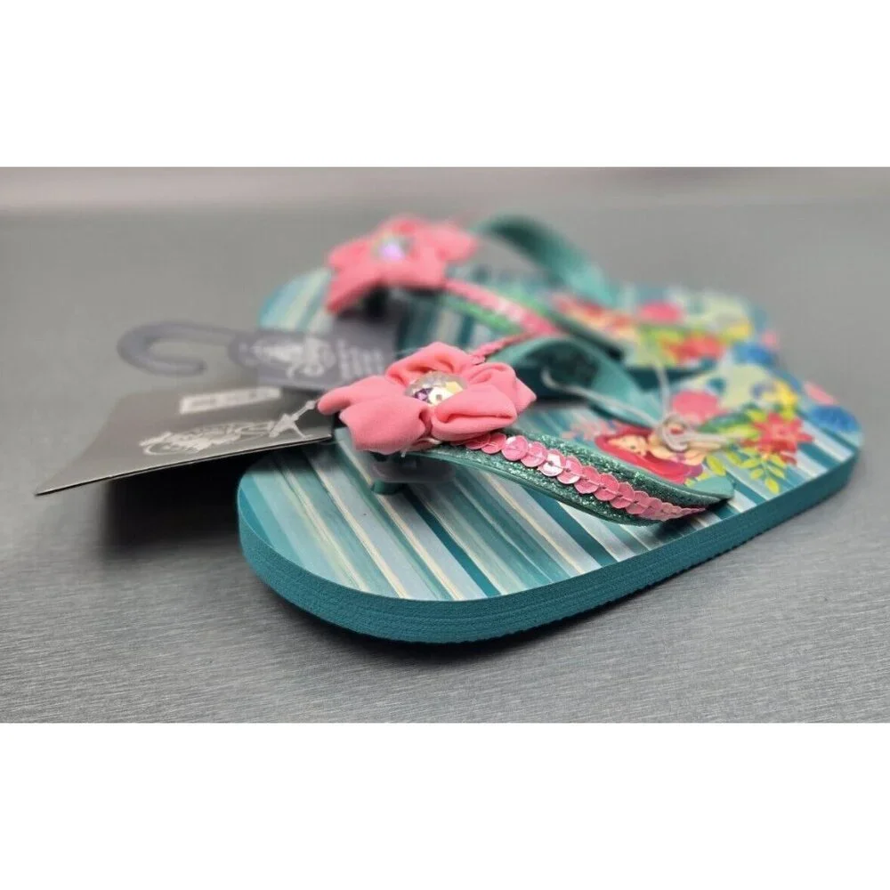Disney Store Princess Ariel Flip Flops Sandals Shoes Girl Size 9/10